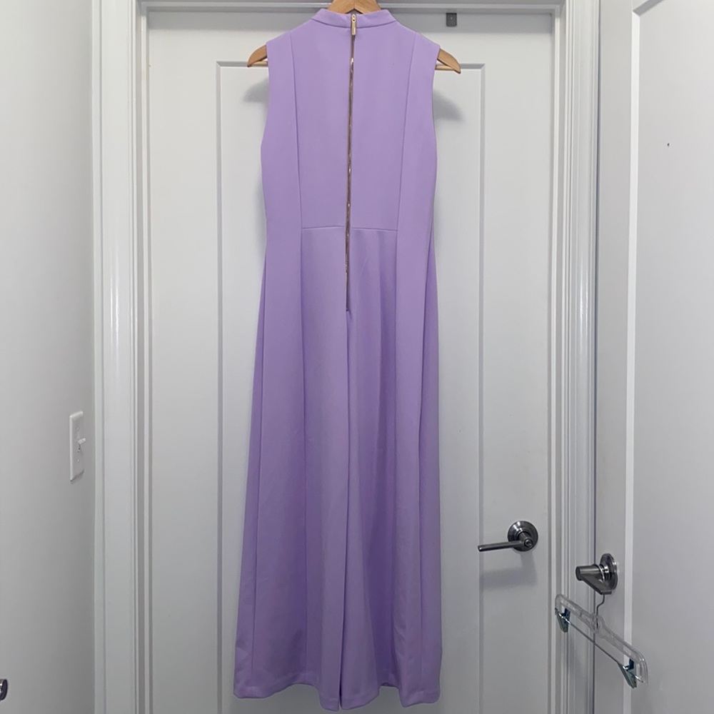 💐NWT! Lavender CALVIN KLEIN Sleeveless Tie Neck Jumpsuit - Size 10 - Picture 4 of 7